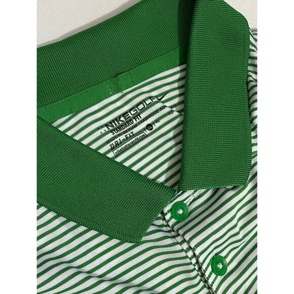 Nike Golf Polo Green Stripe Biltmore Club Crest Shirt Men’s XL Performance Fit - Picture 6 of 12